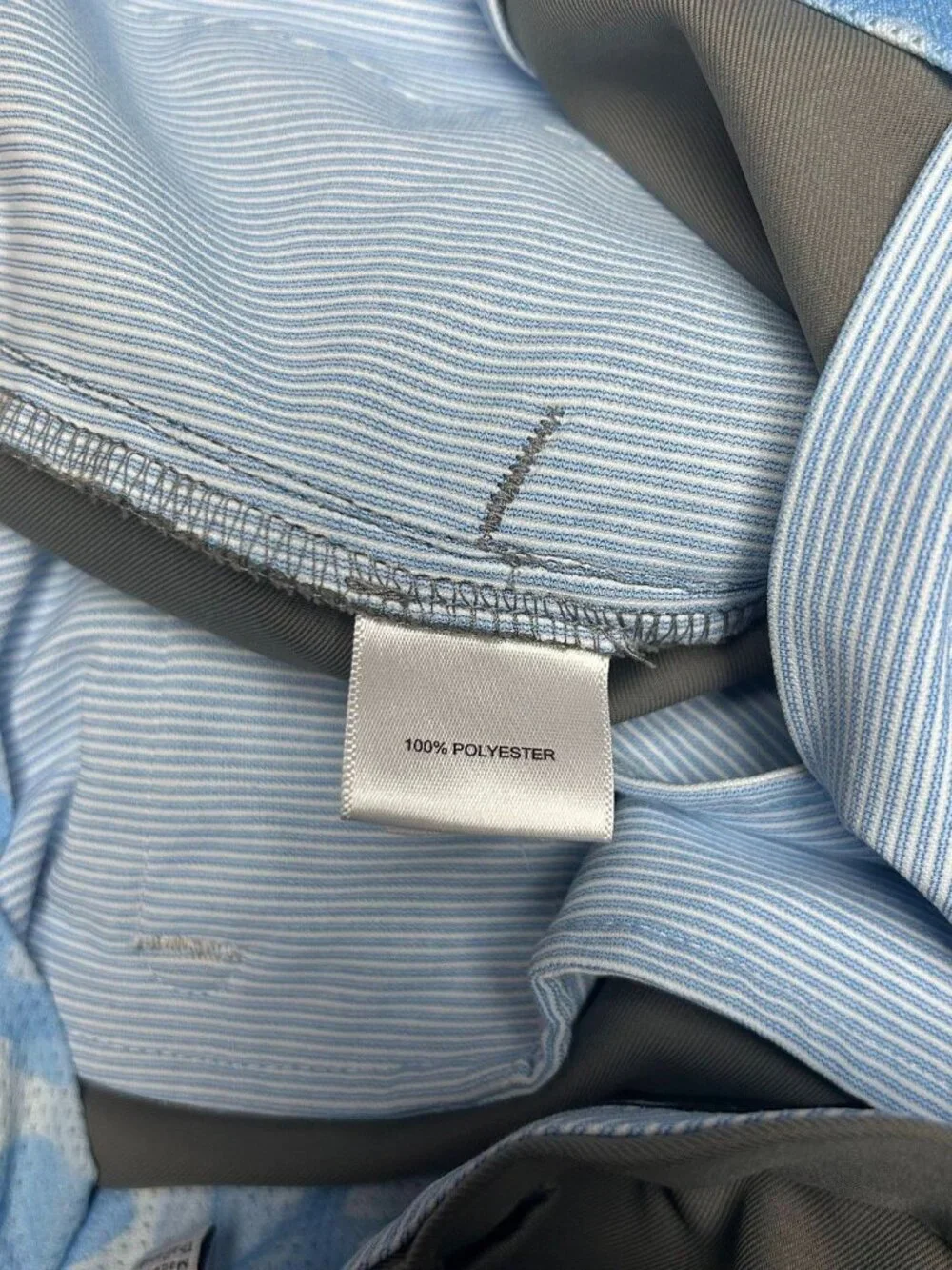 Peter Millar Performance Golf Shorts 38 Light Gray 100% Polyester